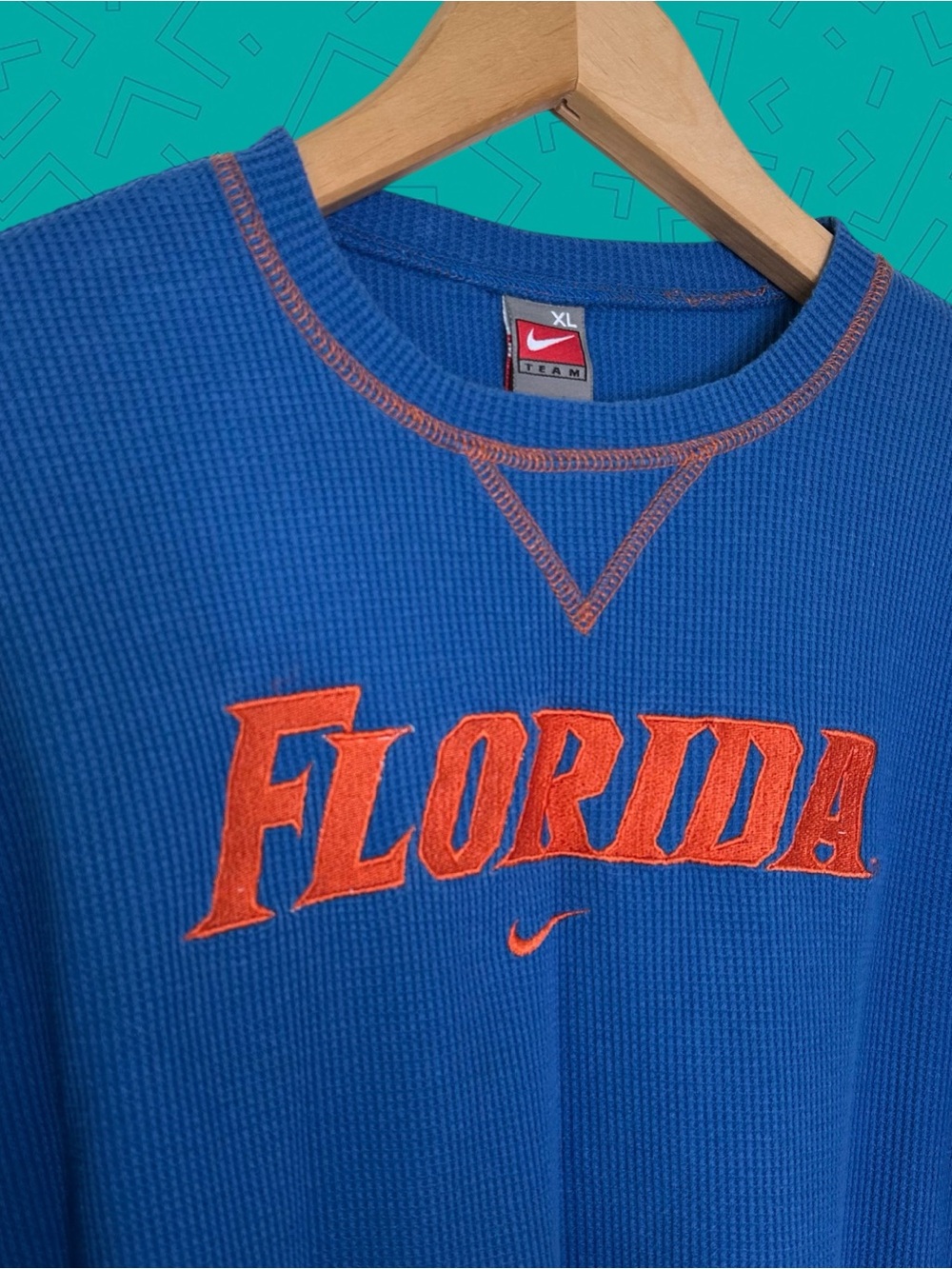 Nike Florida Gators Blue Waffle Knit Thermal Henley